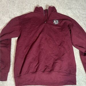 Women's Burgundy Half-Zip Sweater